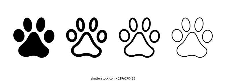 Different Animal Paw Print Vector Illustrations Stock Vector Royalty   Different Animal Paw Print Vector 260nw 2196270413 