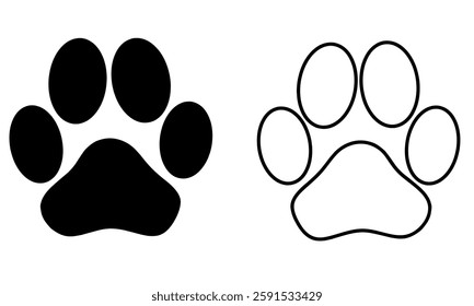 Different animal paw print vector icon