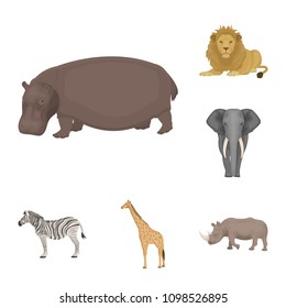 Different animals cartoon icons in set collection for design. Bird, predator and herbivore vector symbol stock web illustration.