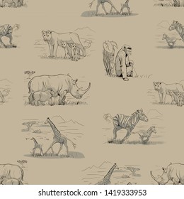 different animals pattern design vector