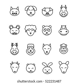 Animal Face Set Vector Illustration Stock Vector (Royalty Free) 231273541