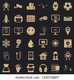 Different apps icons set. Simple style of 36 different apps vector icons for web for any design