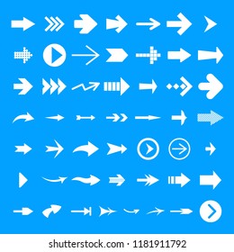 Different arrow icon set. Simple illustration of 50 different arrow vector icons for web