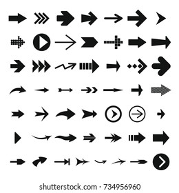 Different arrow icon set. Simple illustration of 50 different arrow vector icons for web