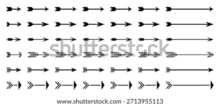 Different arrow set black icons symbol. Black Arrow Direction Signs - Arrow icon vector illustration. Collection of various black vector arrow.
