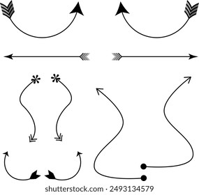 Verschiedene Pfeilstile Vektorillustration Design
