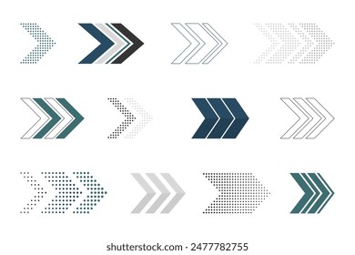 different arrows collection, vector icons set