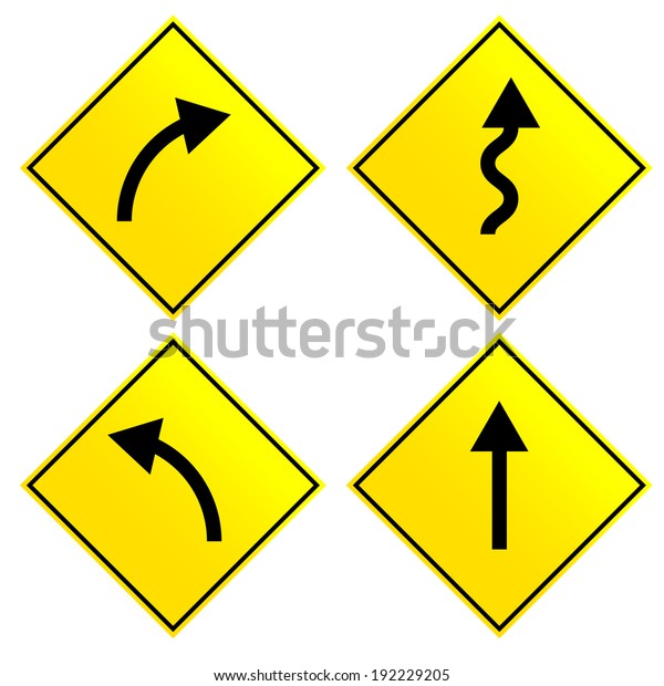Different Arrows On Road Signs Stock Vector (Royalty Free) 192229205