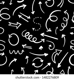 Different arrows seamless pattern. Creative abstract background. Vector illustration for fashionable clothing design.