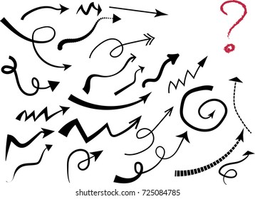 Different arrows set in vector 