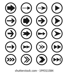 Different arrows sign icon set. vector illustrations.