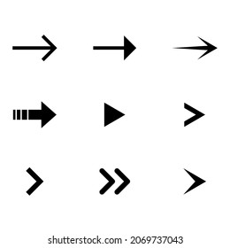 Different arrows vector icon set