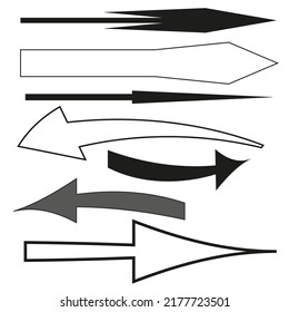 different arrows.Vector illustration. Stock image. 
