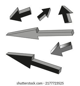 different arrows.Vector illustration. Stock image.