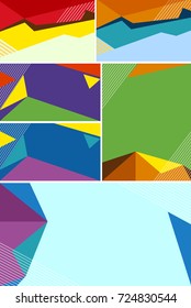 Different background design with colorful shapes illustration