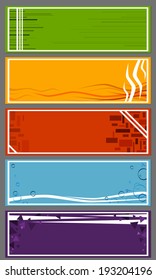 Different backgrounds for banners in set and in different color.