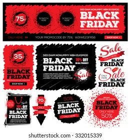 Different banners for Black Friday sale and discount. 