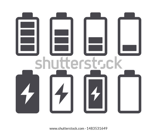 Different Battery Capacity Charge Icons Full Stock Vector (Royalty Free ...