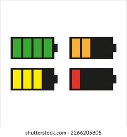 Carga de batería diferente. Ilustración vectorial.