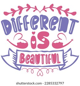 Different Is Beautiful - Boho Retro Style Happy Women's Day T-shirt And SVG Design. Mom Mother SVG Quotes T-shirt And SVG Design, Vector EPS Editable File, Can You Download This File.