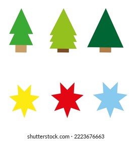 different beautiful Christmas tree icons