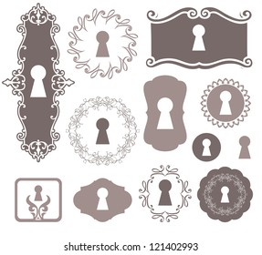 different beautiful silhouettes keyholes decorated frame