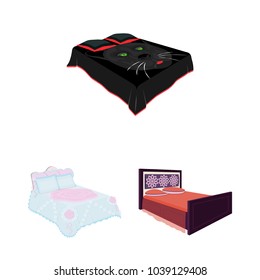 Different beds cartoon icons in set collection for design. Furniture for sleeping vector isometric symbol stock web illustration.