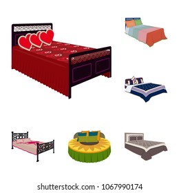 Different beds cartoon icons in set collection for design. Furniture for sleeping vector isometric symbol stock web illustration.