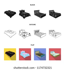 Different beds cartoon icons in set collection for design. Furniture for sleeping vector isometric symbol stock web illustration.