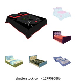 Different beds cartoon icons in set collection for design. Furniture for sleeping vector isometric symbol stock web illustration.