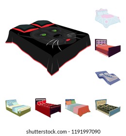 Different beds cartoon icons in set collection for design. Furniture for sleeping vector isometric symbol stock web illustration.