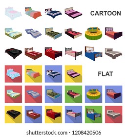 Different beds cartoon icons in set collection for design. Furniture for sleeping vector isometric symbol stock web illustration.