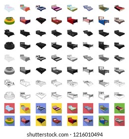 Different beds cartoon icons in set collection for design. Furniture for sleeping vector isometric symbol stock web illustration.