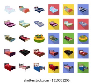 Different beds cartoon,flat icons in set collection for design. Furniture for sleeping vector isometric symbol stock web illustration.
