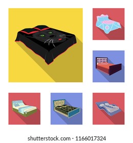 Different beds flat icons in set collection for design. Furniture for sleeping vector isometric symbol stock web illustration.