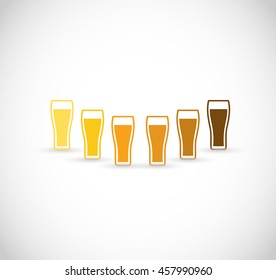 Different beer types icon set vector 