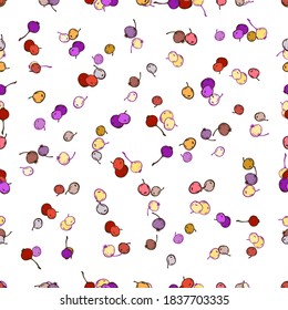 Different berries on a white background. Seamless vector pattern. Christmas background. Seamless vector pattern.