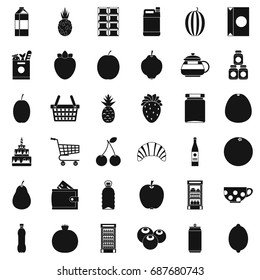 Different beverage icons set. Simple style of 36 different beverage vector icons for web isolated on white background