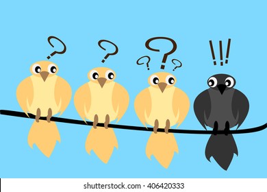 Different bird among others vector illustration