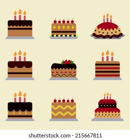 different birthday cake icon