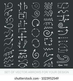 Different black Arrows icons, vector set. Abstract elements for business infographic. Up and down trend. Illustrations for Web Design