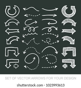 Different black Arrows icons, vector set. Abstract elements for business infographic. Up and down trend. Illustrations for Web Design