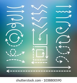 Different black Arrows icons, vector set. Abstract elements for business infographic. Up and down trend. Illustrations for Web Design