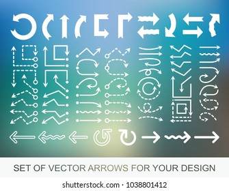 Different black Arrows icons, vector set. Abstract elements for business infographic. Up and down trend. Illustrations for Web Design