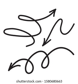 Different black Arrows icons, vector set. Abstract elements for business infographic. Up and down trend. Illustrations for Web or polygraphy Design.
