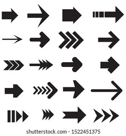 Different black Arrows icons,vector set. Abstract elements for business infographic. Up and down trend