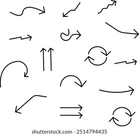 different black arrows .vector illustration