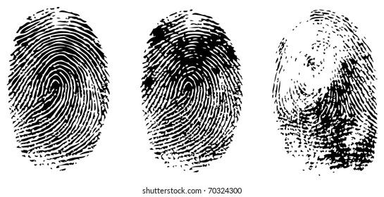 different black fingerprints, vector