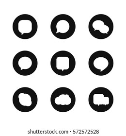 Different black web icons. Social media pictograms isolated on white