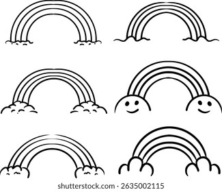 Different black and white rainbow element designs